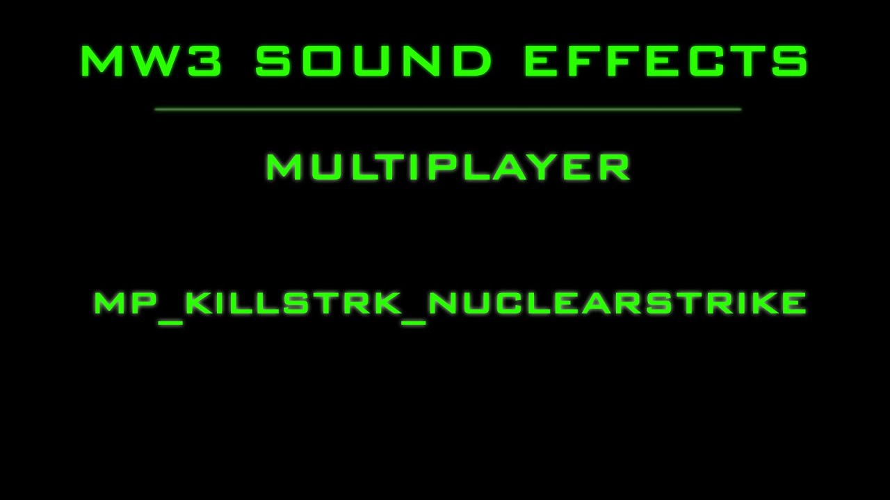 MW3 Multiplayer Sound Effects