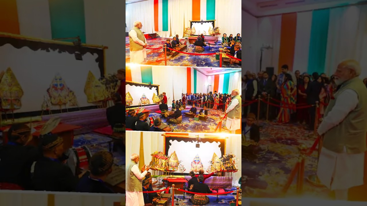 PM Modi witnesses Indonesia's iconic Wayang Kulit performance of the Ramayana in #jakarta | #shorts