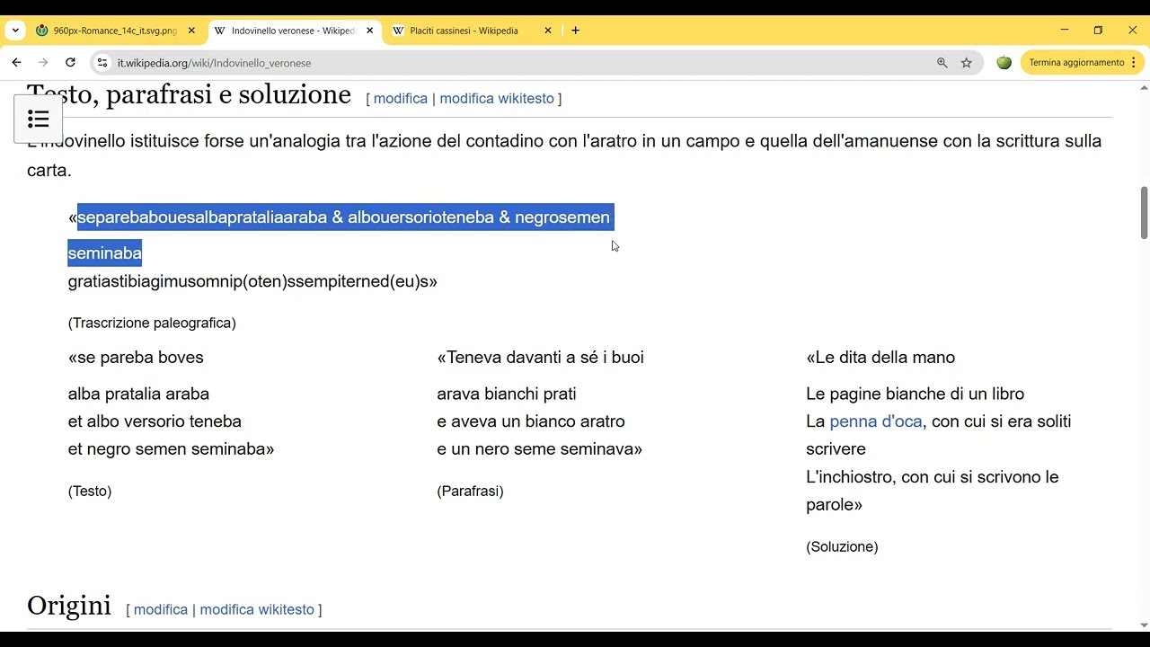 I primi testi scritti del volgare italiano