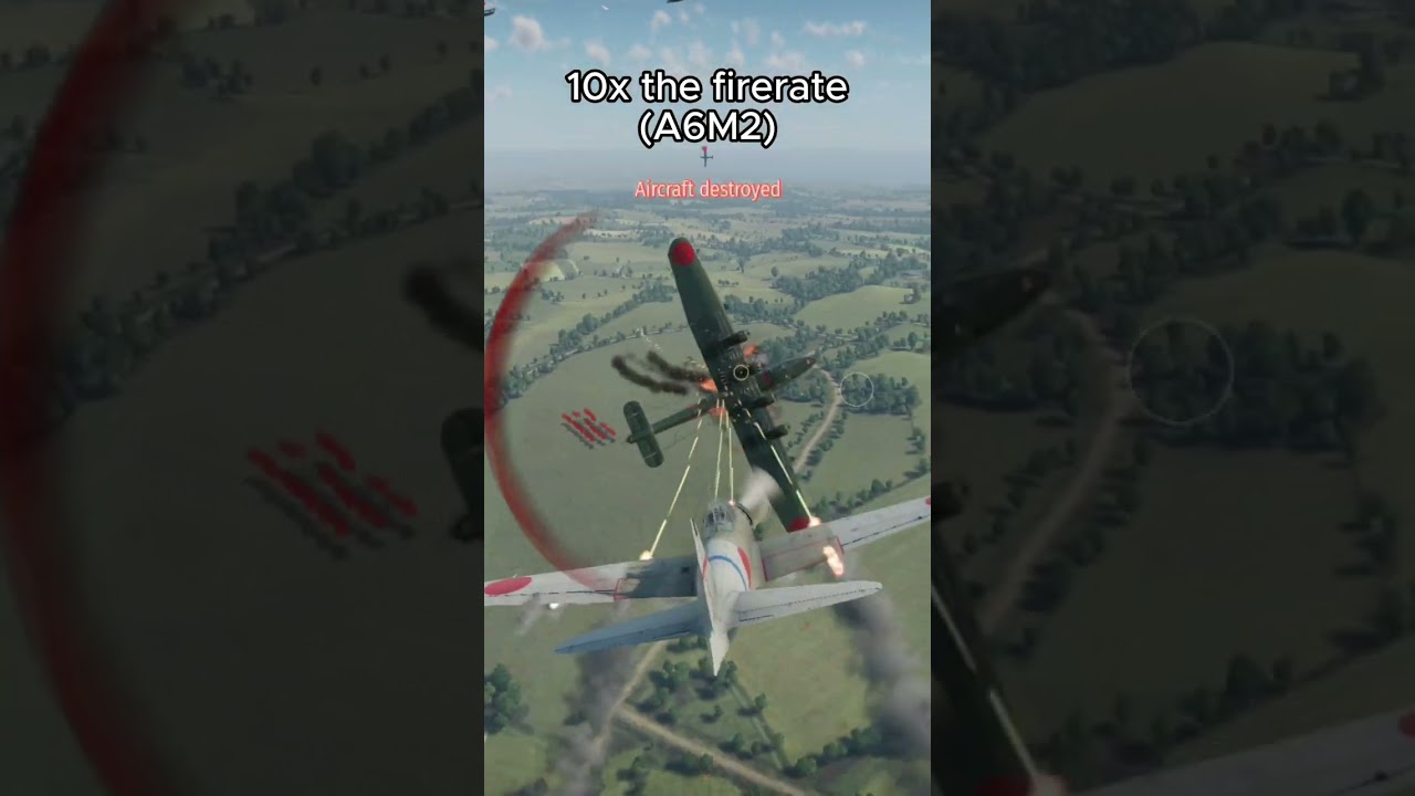 100 times faster fire rate in War Thunder (A6M2) (insane ending) #warthunder #fun