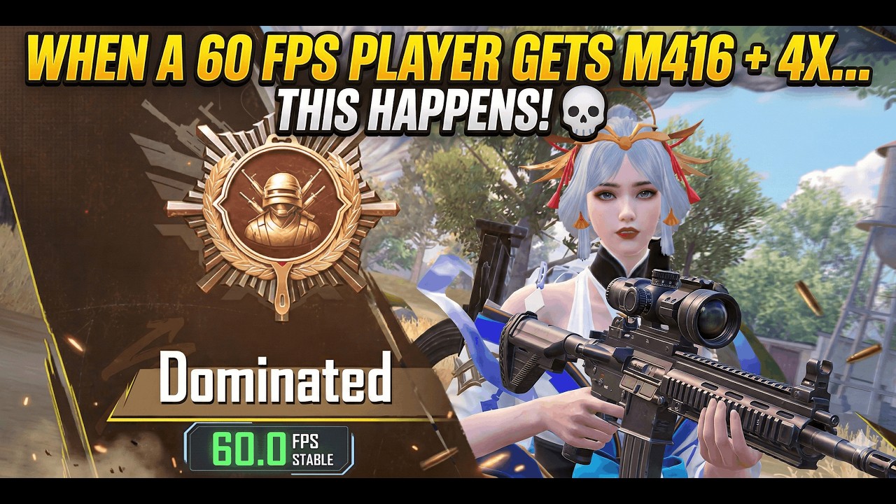 When a 60 FPS Player gets M416 + 4X... THIS HAPPENS! 💀