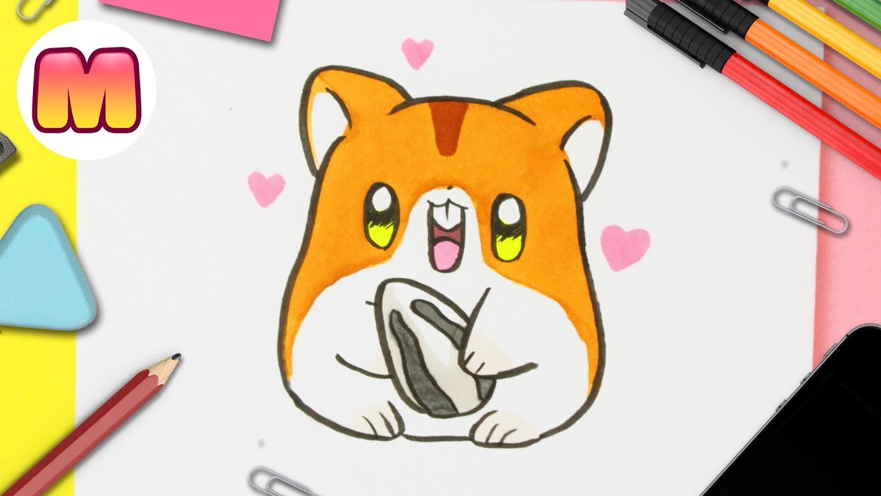 COMO DIBUJAR UN HAMSTER KAWAII 🐹 Como dibujar animales kawaii paso a paso