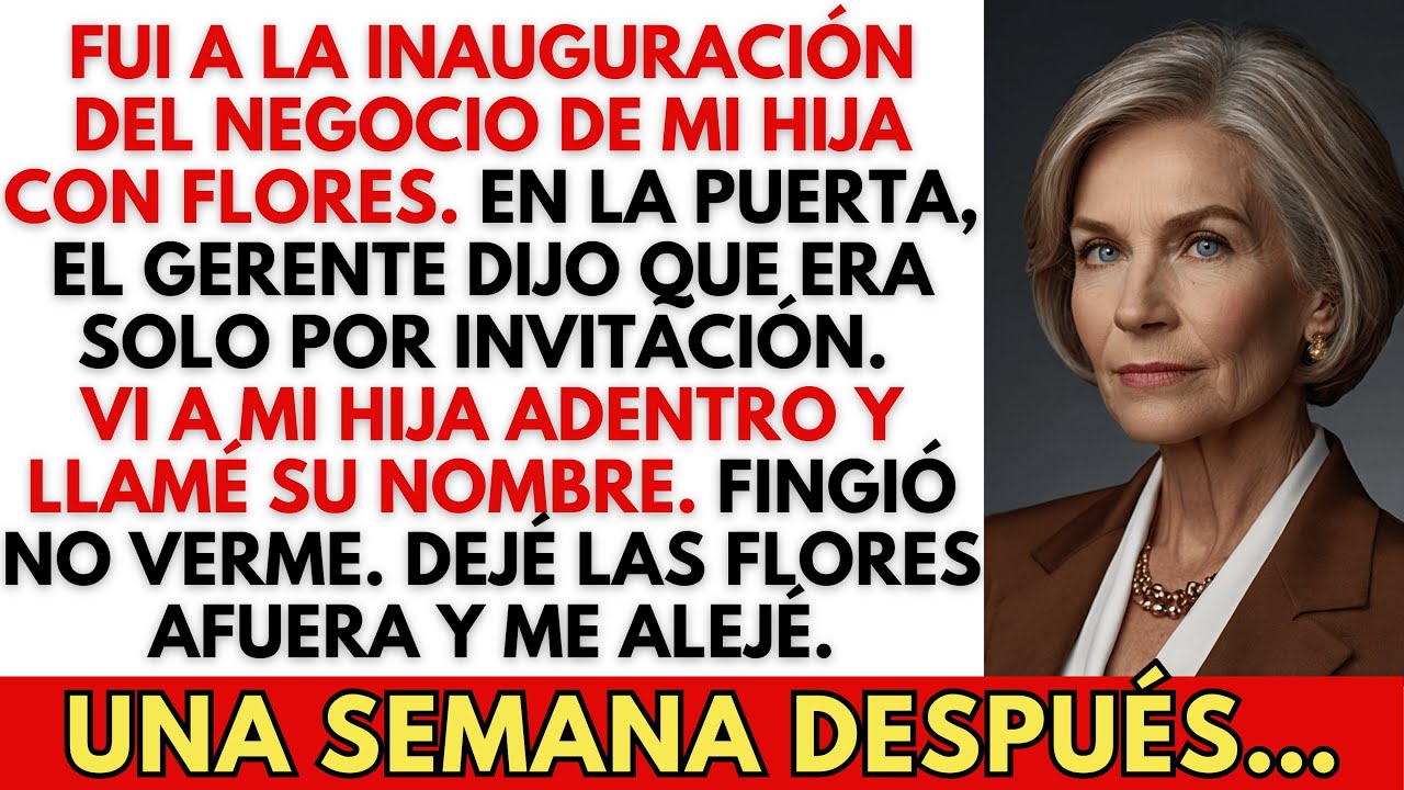 Fui a la Gran Inauguración del Negocio de Mi Hija—Fingió No Verme. Una Semana Después…