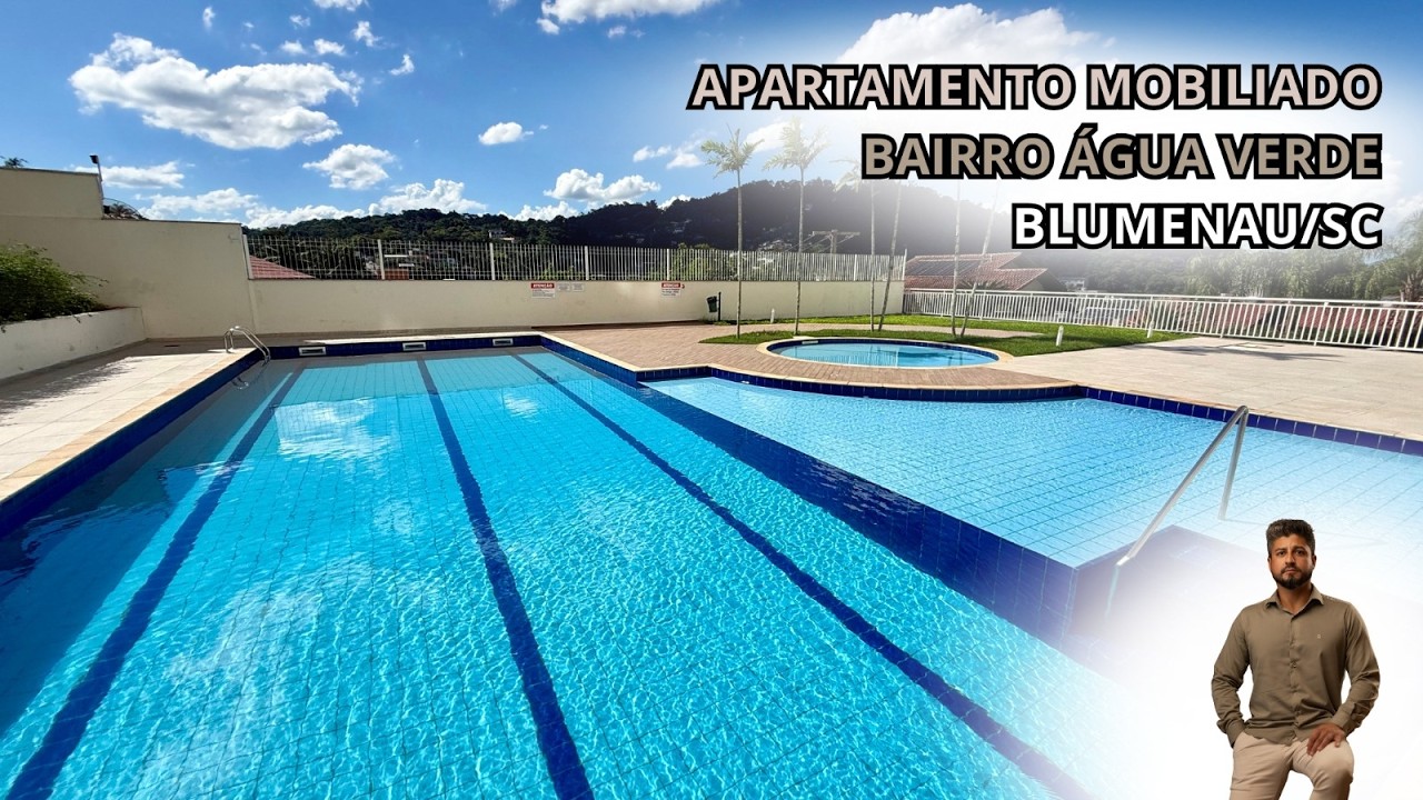 Apartamento mobiliado em prédio com piscina | Blumenau - Bairro Água Verde | 2 Quartos