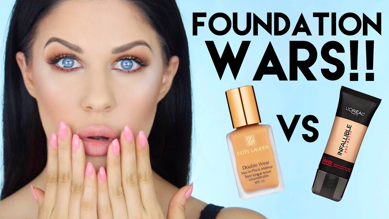 FOUNDATION WARS!! | ESTEE LAUDER DOUBLE WEAR VS L'OREAL PRO MATTE FOUNDATION!!