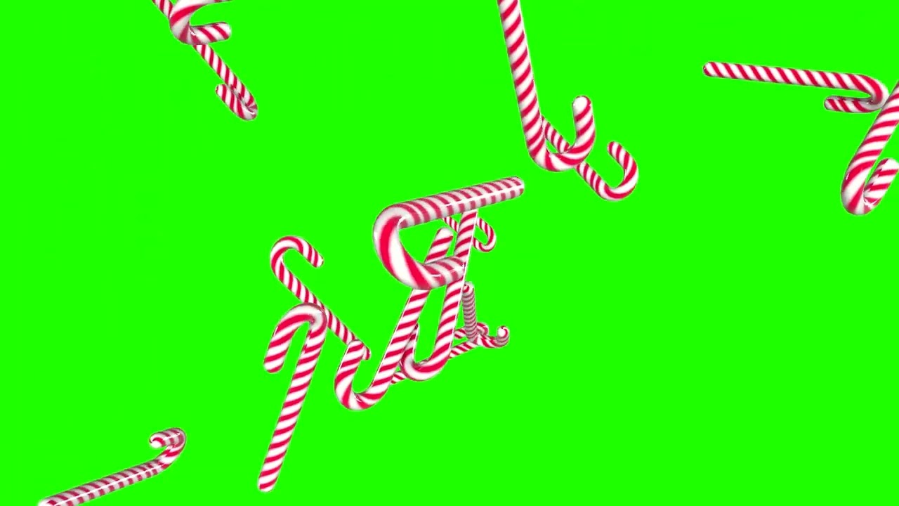 Green Screen Christmas Cane Candy falling effect Free template Sweets rain footage