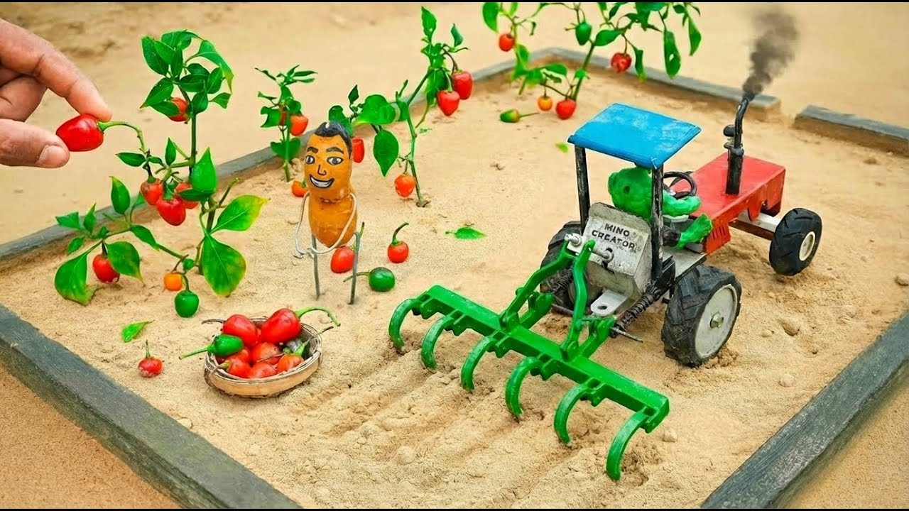 DIY Mini Tractor | Agriculture Cultivator for Chilli Farming | Pouch Machine