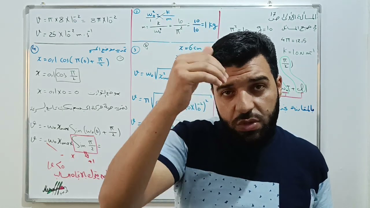 حل المسألة الأولى من مسائل النواس المرن