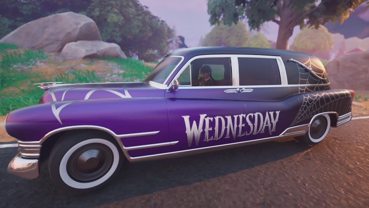 You Can Change The INSIDE Color Of Wednesday's HEARSE! (Fortnite Hearse SUV Gameplay)