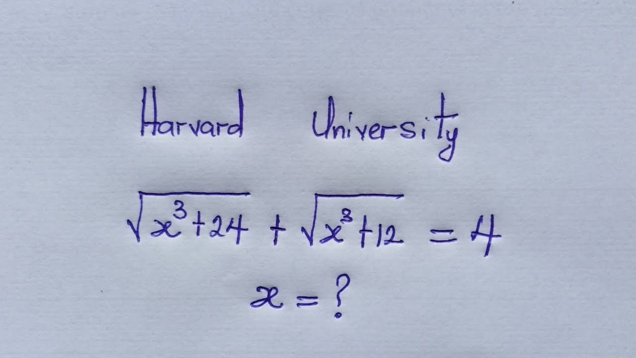 Harvard University Entrance Exam Question | Can you solve ? 
