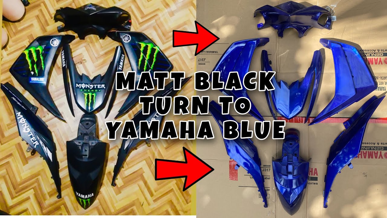 MATT BLACK TURN TO BLUE | DIY SAMURAI SPRAY CAN REPAINT | YAMAHA BLUE | MOVISTAR