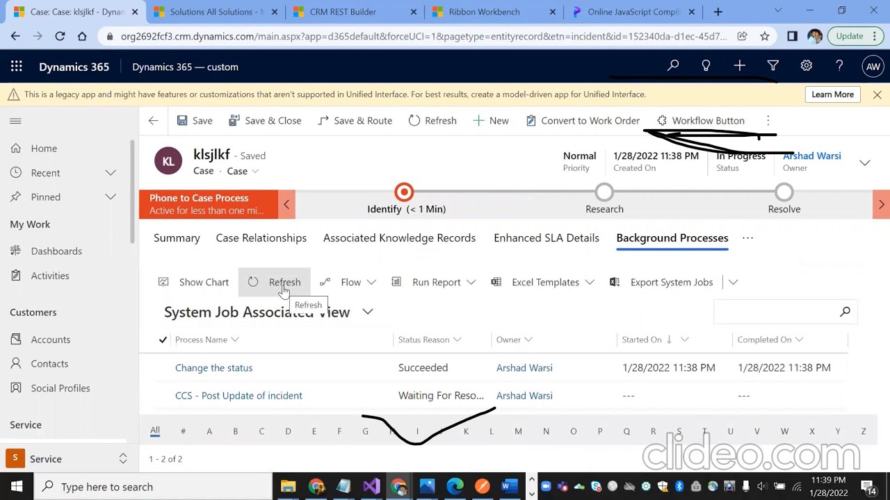 Call workflow directly from a button using Ribbon Workbench