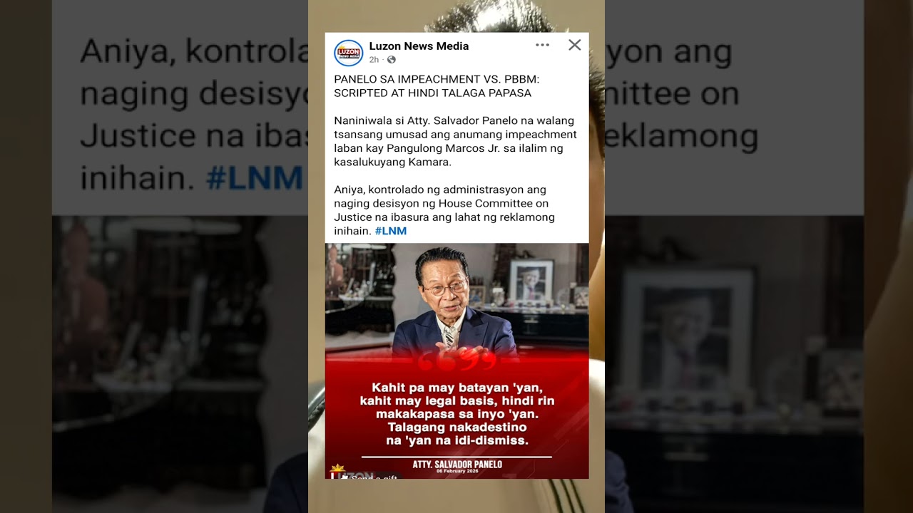Attorney Salvador Panelo sa script na impeachment complain ni PBBM.
