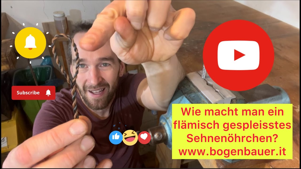 Wie macht man ein flämisch gespleisstes Sehnenöhrchen? Archery Skills - Sehnenbau