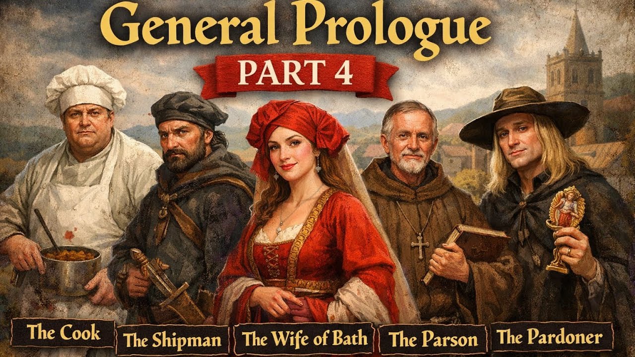 Cook to Pardoner Characters Explained | Canterbury Tales General Prologue (Part 4)