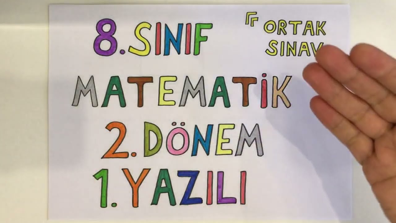 8. Sınıf Matematik 2. Dönem 1. Yazılı (Ortak Sınav)