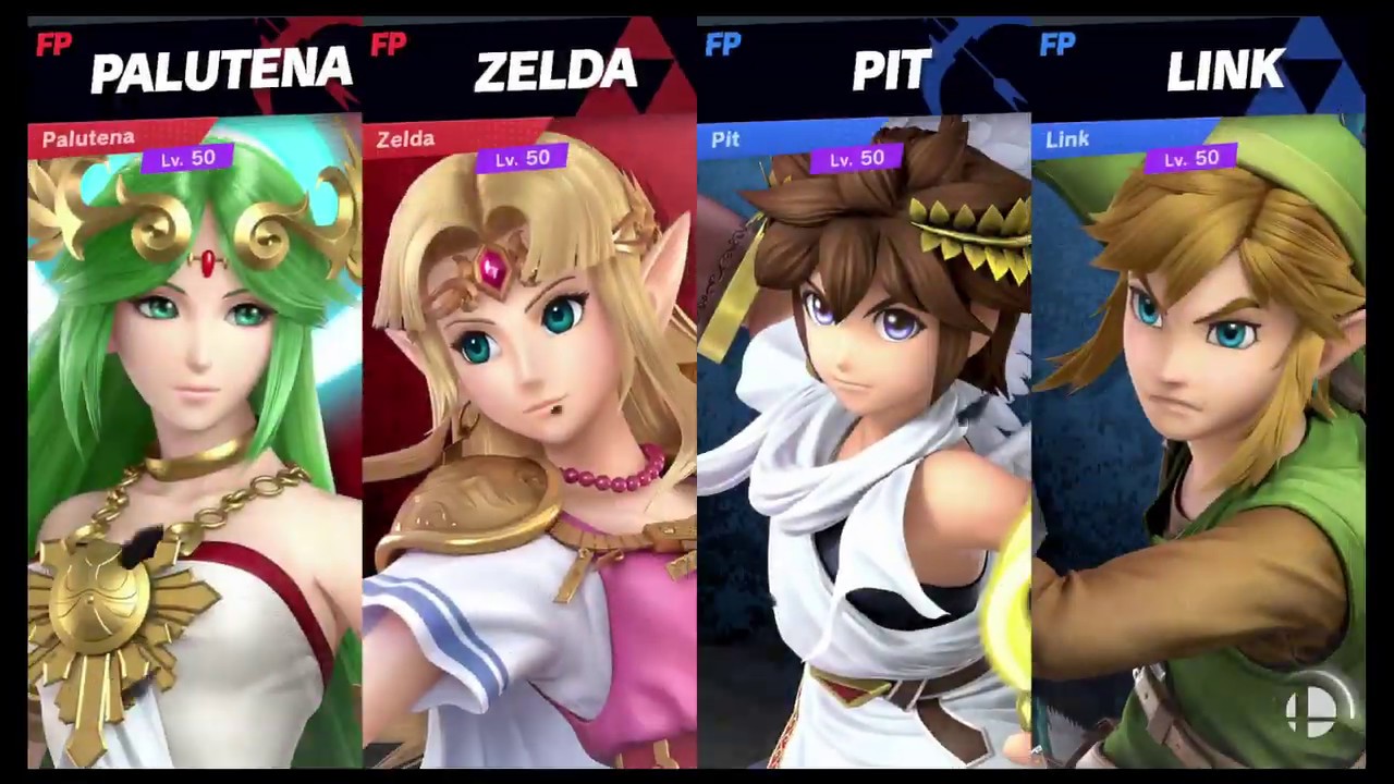 Super Smash Bros Ultimate Amiibo Fights Request #882 Palutena & Zelda vs Link & Pit