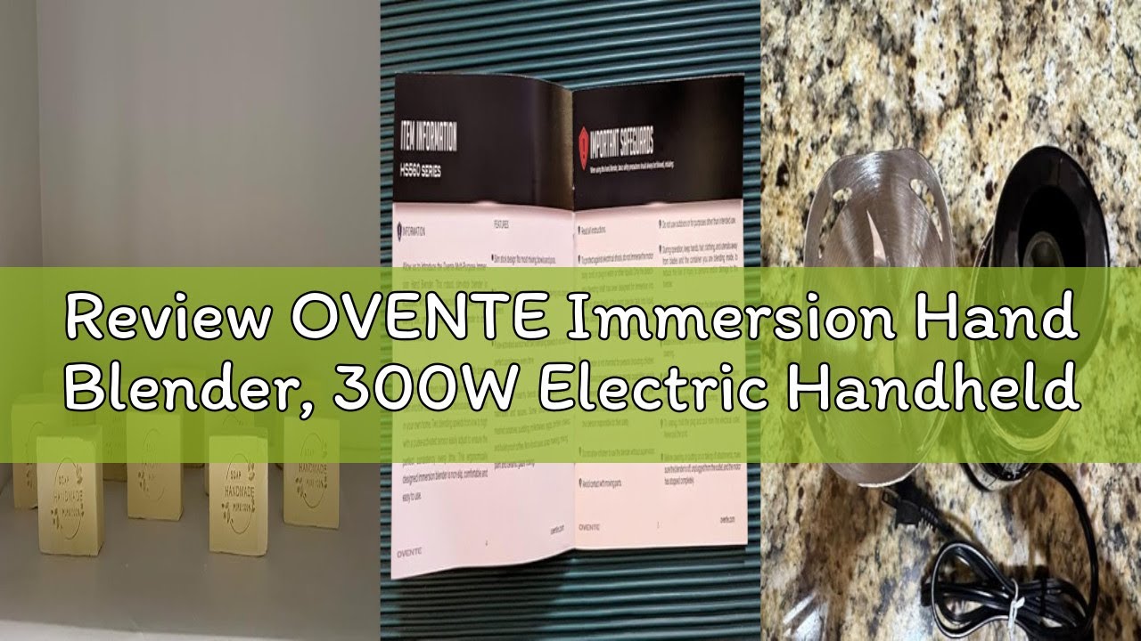 Review OVENTE Immersion Hand Blender, 300W Electric Handheld Portable Stick Mixer with 2 Mixing Spee