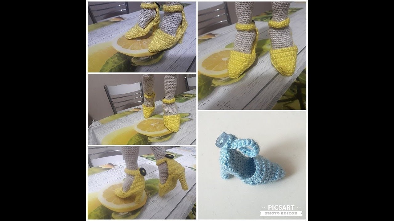 AMİGURUMİ ÖRGÜ BEBEK TOPUKLU 👠AYAKKABI 👠YAPILIŞI.   AMİGURUMİ KNITTED BABY HEELS SHOES CONSTRUCTION