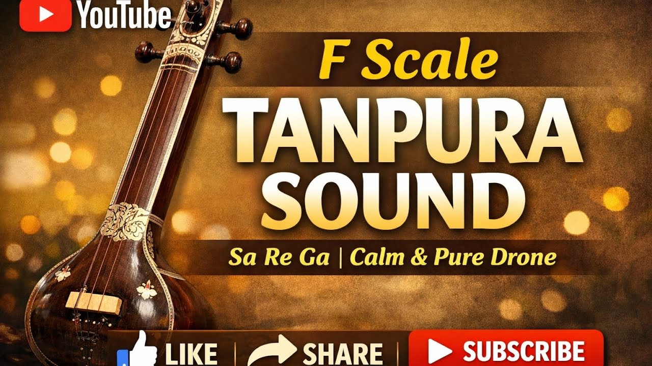 Tanpura Sound in Scale F | Sa Re Ga Practice | Calm & Pure Drone #music 
