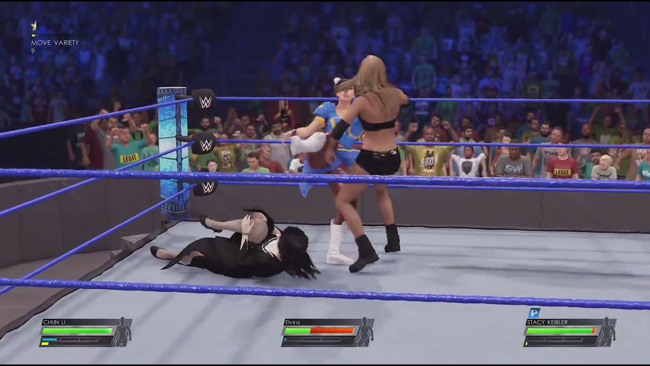 WWE 2K22 - Triple Threat Elimination Match - Chun Li vs Elvira vs Stacy Keibler