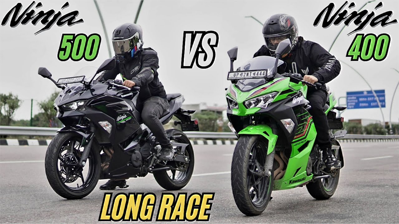 KAWASAKI NINJA 500 vs KAWASAKI NINJA 400 drag race🔥| first on YouTube