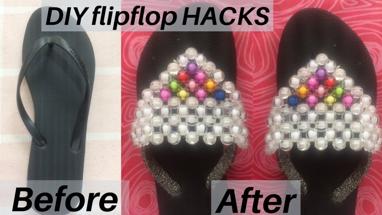 S01 E03. DIY flip flop tutorials. Beaded slippers designs. Beading series