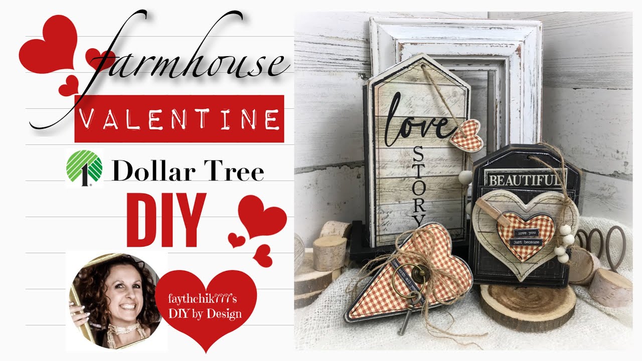Dollar Tree Valentine DIY's  | Farmhouse Valentine DIY's 2021 | High End Dollar Tree DIY's