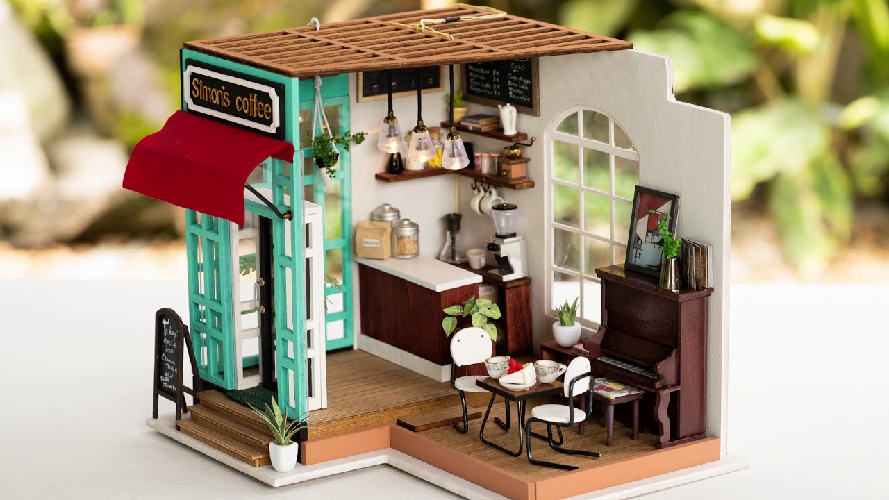 Миниатюрная кофейня своими руками | RoLife Simon's Coffee Shop Customized