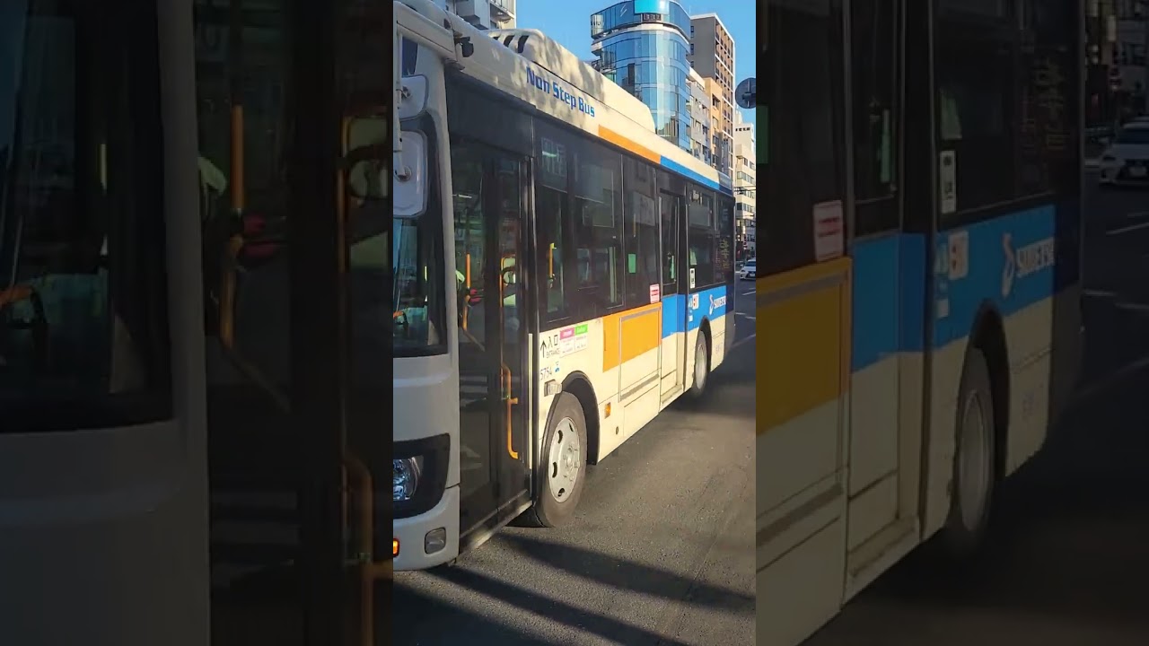 相鉄バス　５７５４号車　浜７系統　三ツ沢グランド経由　横浜車庫行　岡野町バス停到着　#相鉄バス #岡野町 #いすゞ #エルガミオ #ノンステップバス #isuzu #sotetsu #shorts