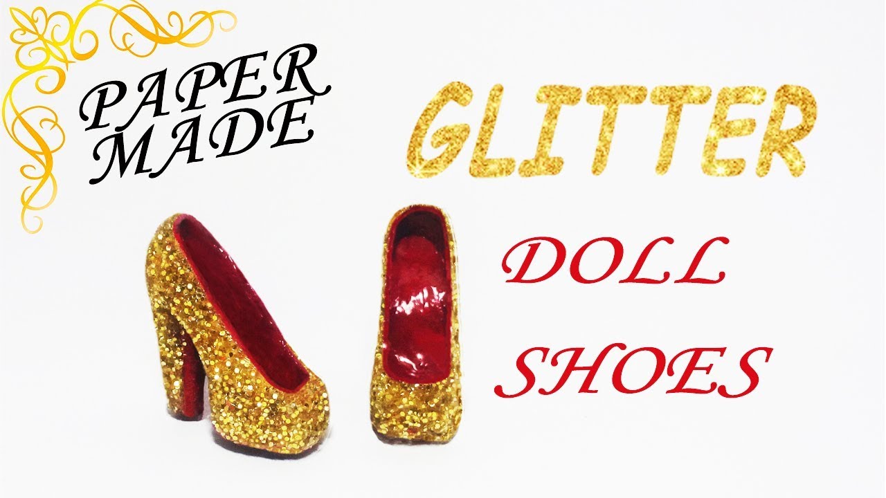 DIY: Glitter Doll Shoes / Tutorial:  Sapatos p/ Barbie