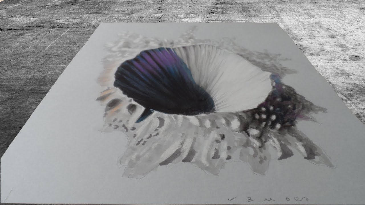 CRATER ILLUSION - Drawing 3D Crater - Anamorphic Illusion on Paper