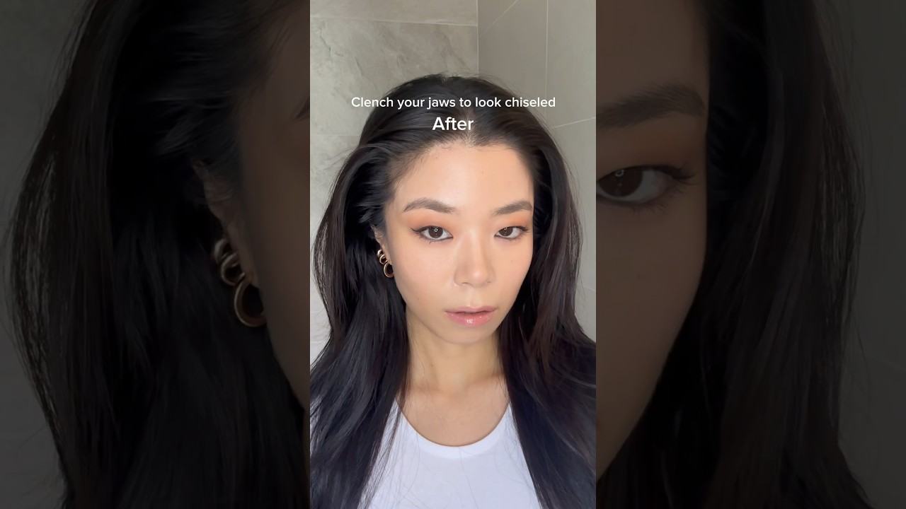Why you should clench your jaws to look CHISELED #howtopose #photoshootpose #modelpose #shorts