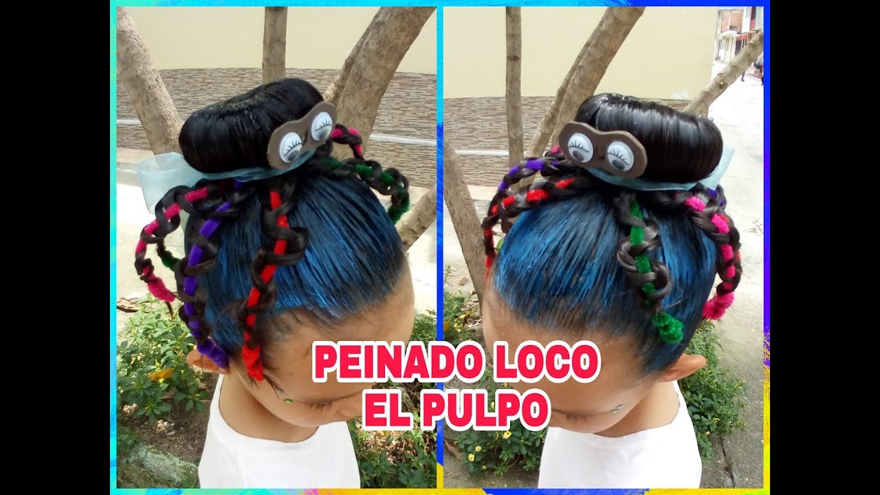 PEINADO LOCO EL PULPO 🐙🐙🌿🌿/ PASO A PASO/ DIVERTIDO