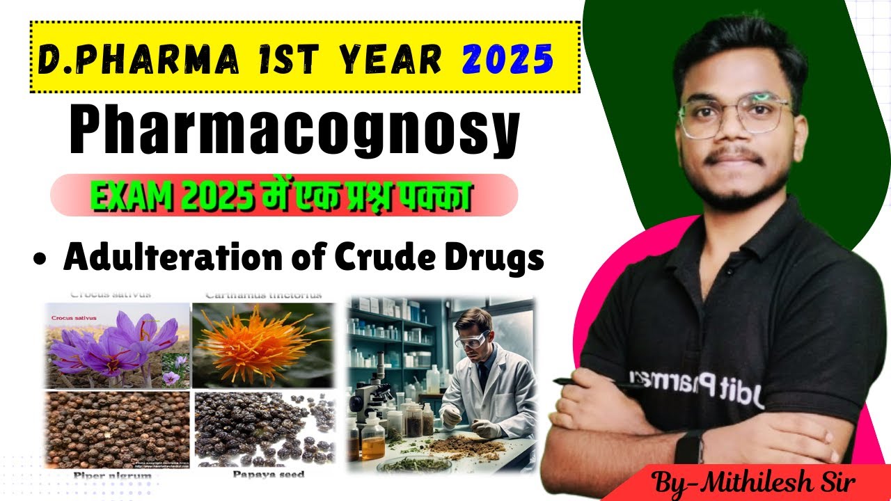 Pharmacognosy Imp Topic | Adulteration of Crude Drugs | D.Pharma 1st Year 2025 | By-Mithilesh sir