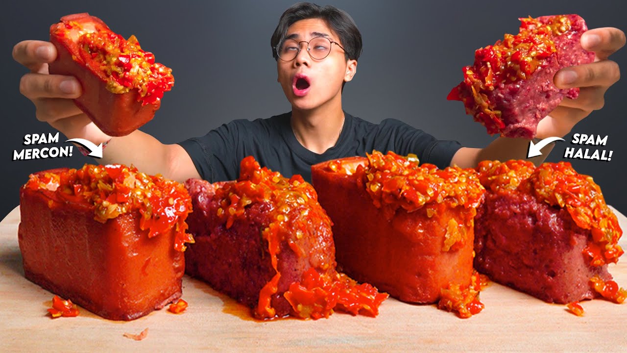 SAMPE NANGIS!! MUKBANG SPAM BALOK HALAL MERCON AYAM DAN SAPI!!