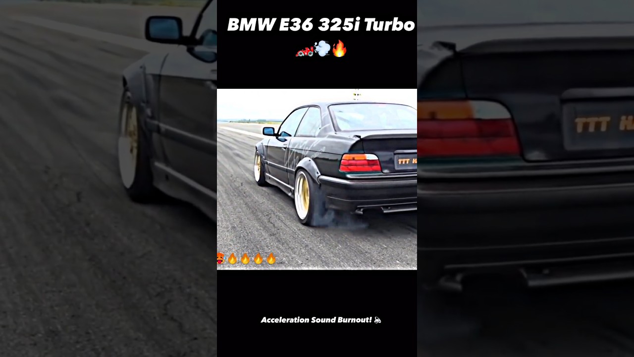 Bmw E36 325i Turbo Acceleration sound+Burnout 🥵🔥#bmw #e36 #burnout