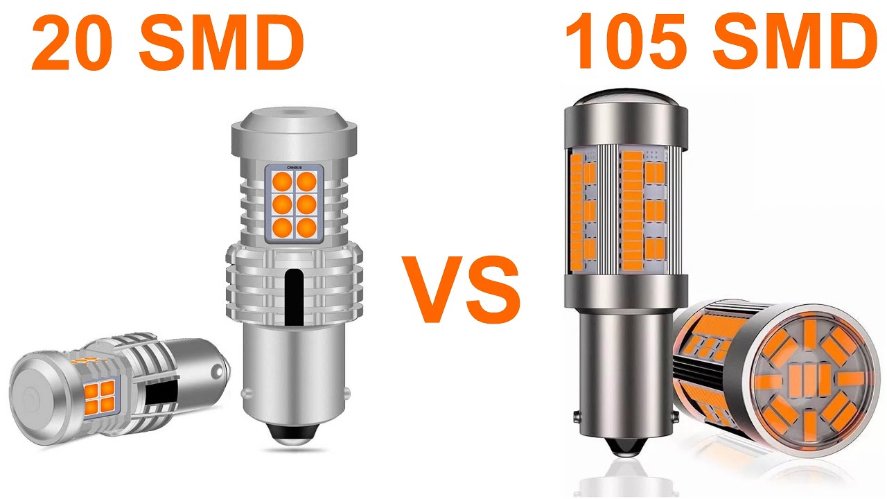 Por&oacute;wnanie żar&oacute;wek LED PY21W  20 SMD vs 105 SMD do kierunkowskaz&oacute;w