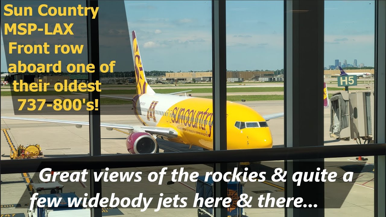Flight Review - MSP-LAX - Sun Country's U of M Livery & View From The Front Row Window Seat