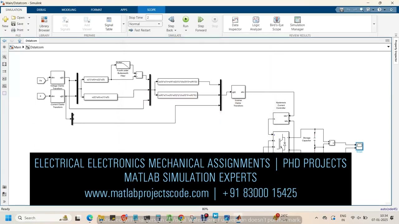 Reduction of Current  Harmonics using DSTATCOM matlab simulink model
