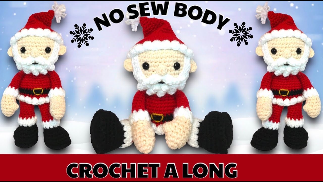 CROCHET SANTA  SITTING CHRISTMAS AMIGURUMI