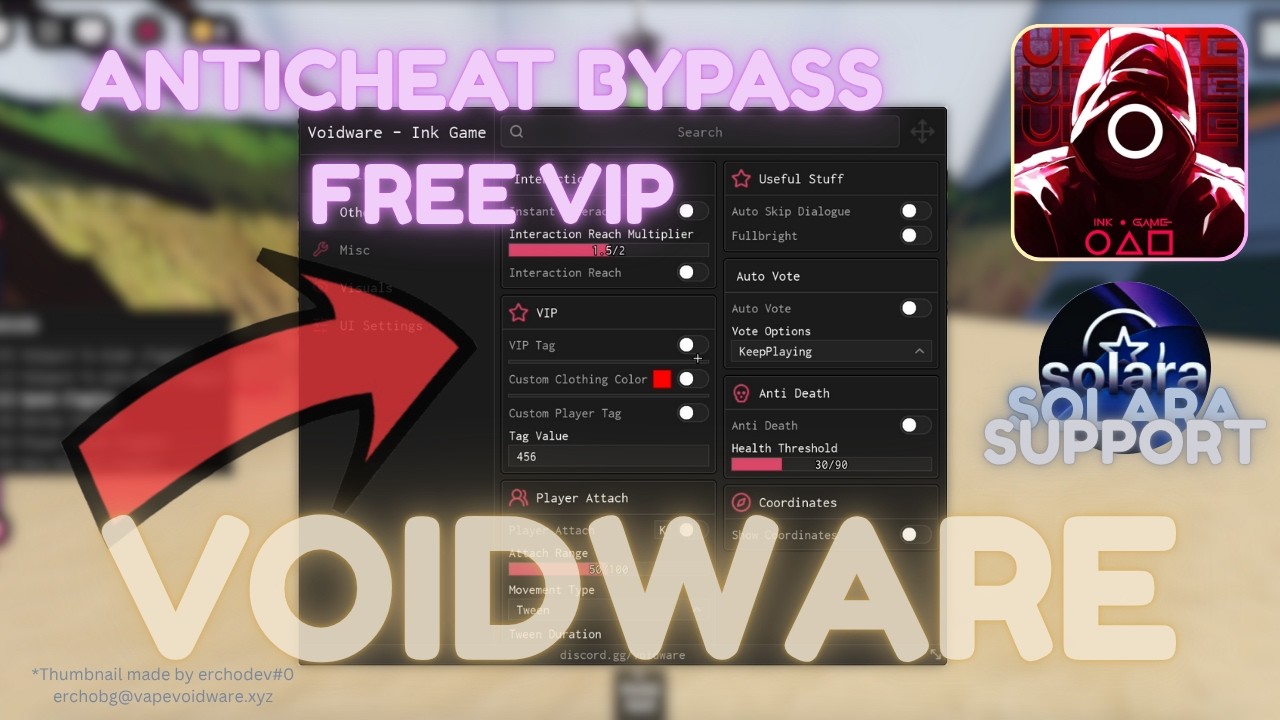 [ANTICHEAT BYPASS] COMPLETING Ink Game with Voidware | AUTOWIN | PASTEBIN