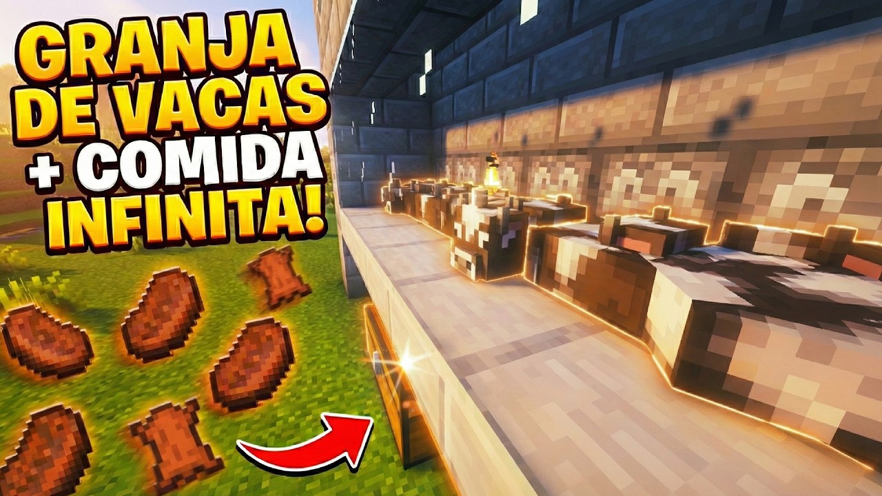 Granja de Vacas COMPACTA: Cuero y Comida Infinita (Fácil y Rápido)