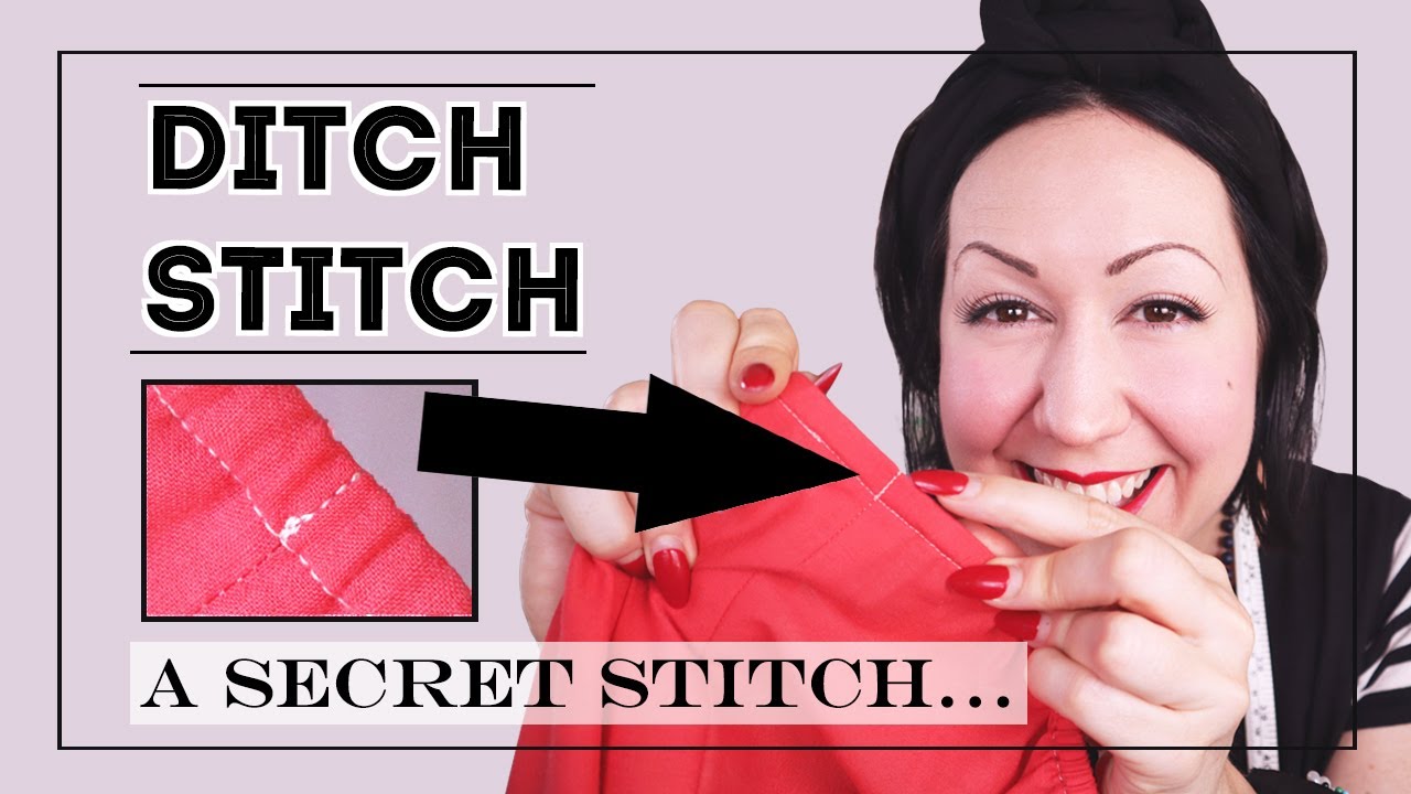 DITCH STITCH or STITCH IN THE DITCH &ndash;A secret to sew facings down and finish waistbands invisibly!