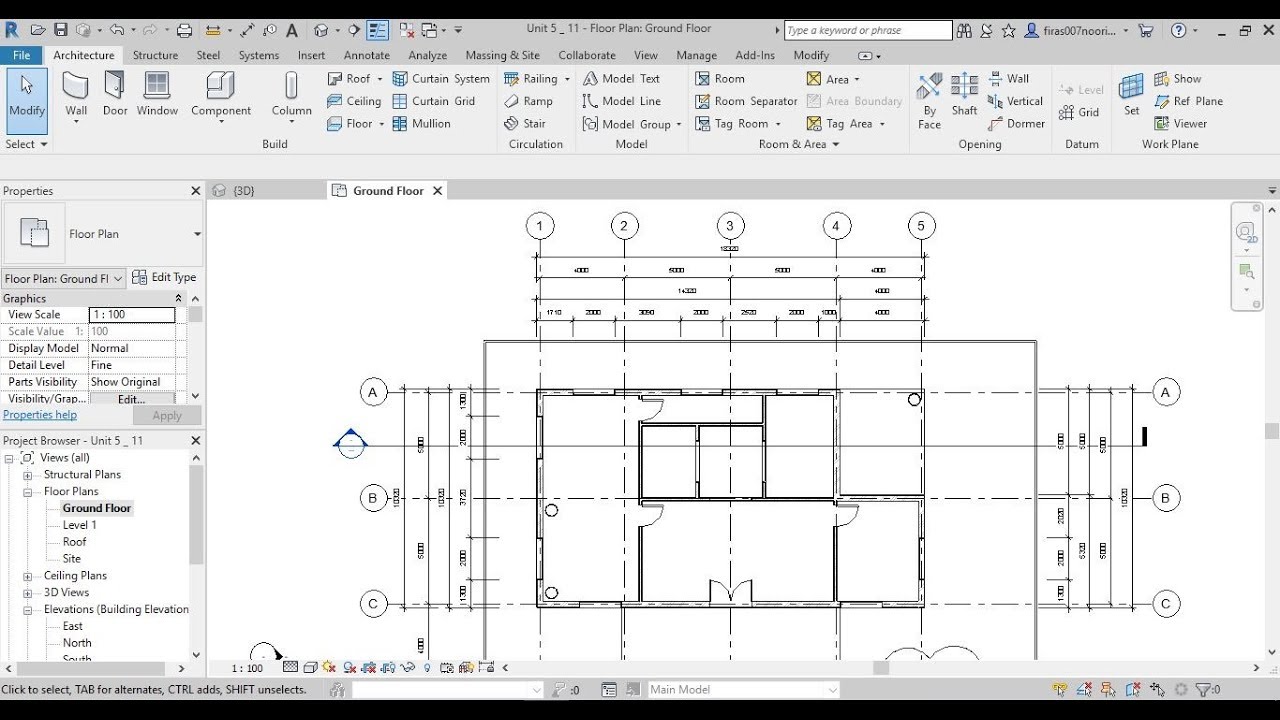 Revit Archtiecture - Unit 5_10 Exterior Dimensions - Four Chains Dimensions