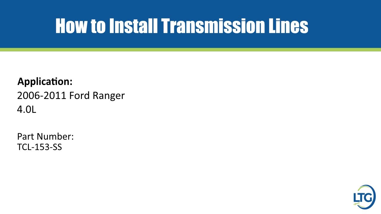 How to Install 2006-2011 Ford Ranger Transmission Lines