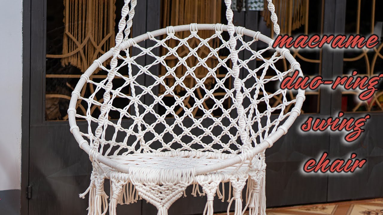 Part 2: Macrame Duo-ring swing chair | Step by step tutorial for macrame hanging chair