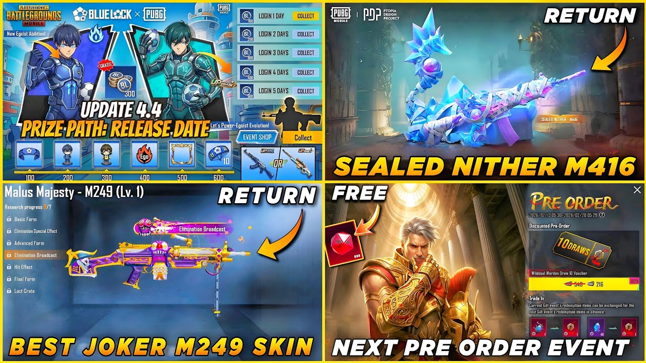 🔴 BLUE LOCK PRIZE PATH REWARDS ✅ SEALED NITHER M416 RETURN 🔥JOKER M246 RETURN 🤩 NEXT PRE ORDER EVENT