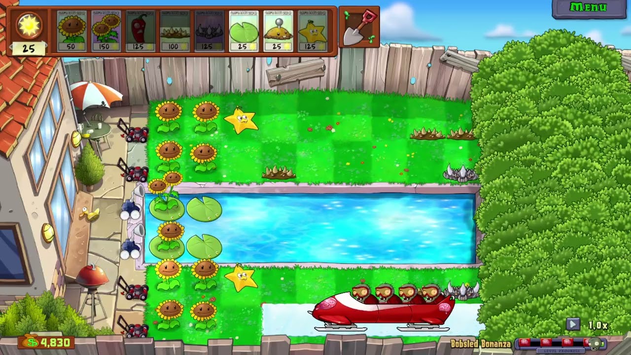 Plants Vs Zombies Replanted | Minigames: Bobsled Bonanza