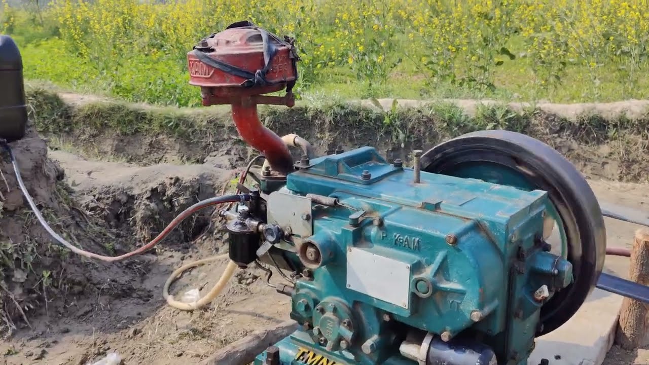 Tubewell diesel engine machine working Technology Punjab Pakistan#villagelife #villagepoint